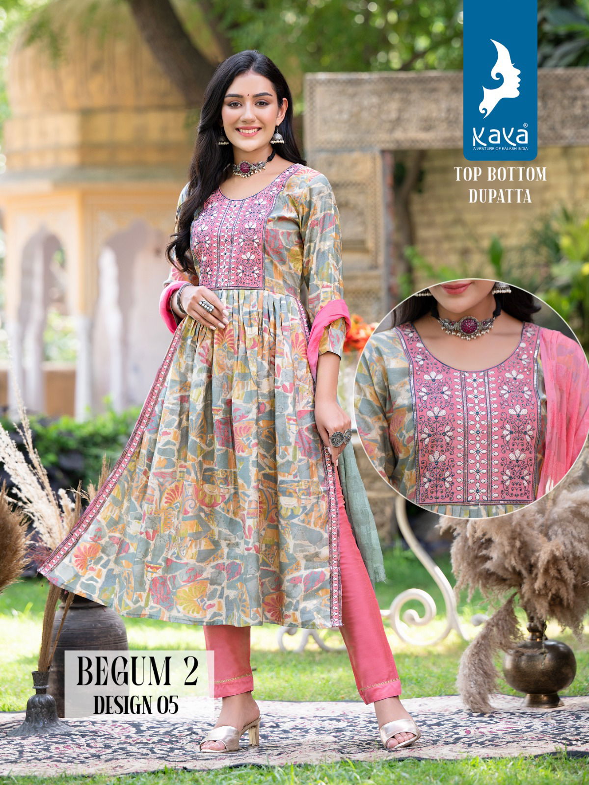 Kaya Begum 2 Nyra Cut Kurti With Bottom Dupatta Catalog